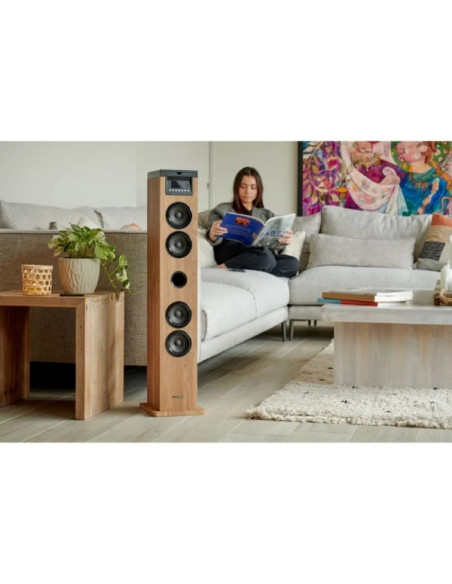 Thomson Cosy DS122CD Torre de Sonido 60W Bluetooth 5.0 - Reproductor de CD - Entrada AUX 3,5mm, USB y Lector de Tarjetas SD/MMC