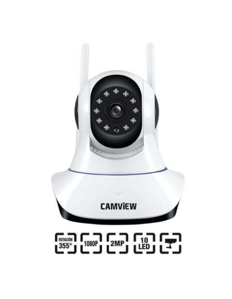 Camview Camara IP Motorizada Inalambrica para Interior 2Mp 1080p - Lente Fija 3.6mm - Microfono y Altavoz Incorporado - Rotacion