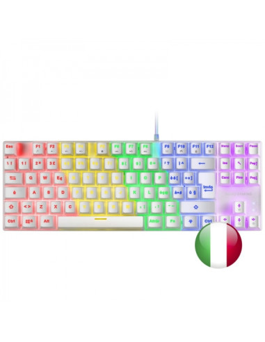 Mars Gaming MK80 Teclado Gaming Mecanico - Compacto TKL - Iluminacion RGB - Teclas Imborrables - Switches Antipolvo - Multiplata