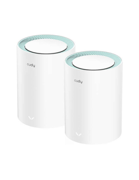 Cudy M1300 Pack de 2 Sistemas WiFi Mesh AC1200 Dual Band - 867Mbps en 5GHz, 300Mbps en 2,4GHz - 1x Puerto LAN 1000/100/10Mbps, 1
