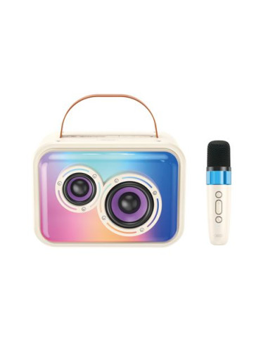 XO F54 Altavoz Karaoke - Bluetooth 5.3 - 20W - Funcion TWS - Microfono Inalambrico - Bateria 1800mah - Color Blanco