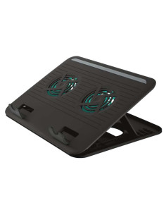 Trust Cyclone Base Refrigeradora USB para Portatil hasta 16" - 2x Ventiladores Silenciosos - 8 Posiciones Ajustables - Color Ne