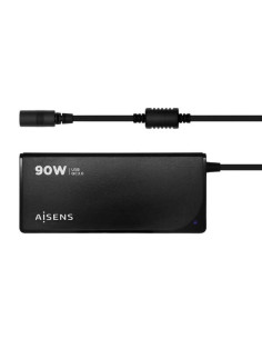 Aisens Cargador 90W Automatico Universal Multitension para Portatil con 12 Conectores + USB-A QC.3.0 - Color Negro