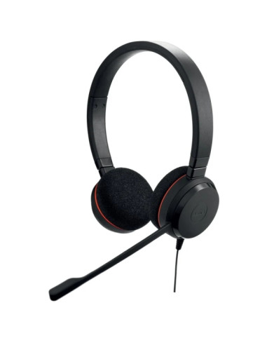 Jabra Evolve 20 Auriculares con Microfono USB - Cancelacion de Ruido - Diadema Ajustable - Controles en Cable - Color Negro