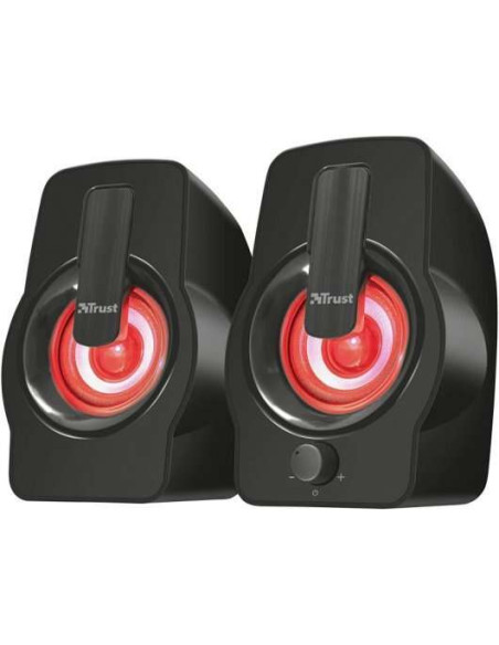 Trust Gemi Altavoces USB 2.0 12W - Iluminacion RGB - Control de Volumen - Cable de 1.40m - Color Negro