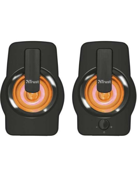 Trust Gemi Altavoces USB 2.0 12W - Iluminacion RGB - Control de Volumen - Cable de 1.40m - Color Negro