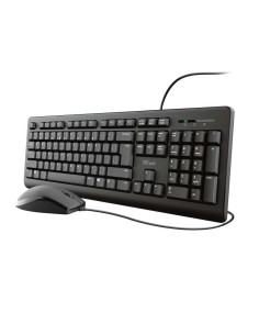 Trust TKM250 Pack USB Teclado 104 Teclas + Raton 3 Botones - Teclas Silenciosas - Resistente a Vertidos - Uso Ambidiestro - Cabl