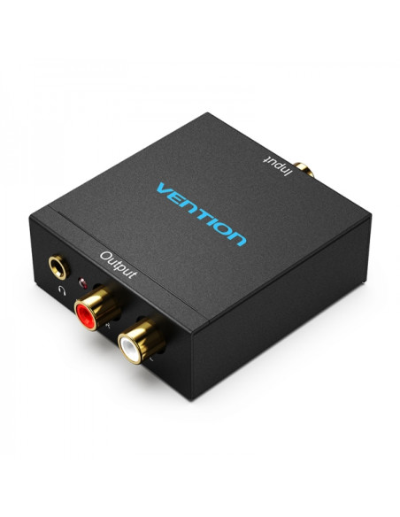Vention Convertidor de Audio Toslink y RCA a 2x RCA - Color Negro