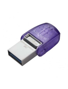 Kingston DataTraveler microDuo 3C Memoria USB-A + USB-C 256GB 3.2 Gen 1 - Velocidad de Lectura 200 MB/s - Tapon Protector (Pendr
