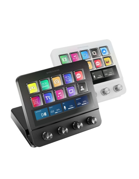Mars Gaming MSD-PRO Dispositivo de Control para Retransmisiones/Streaming, Trabajo, Gaming - 10 Teclas LCD - 4 Diales Personaliz