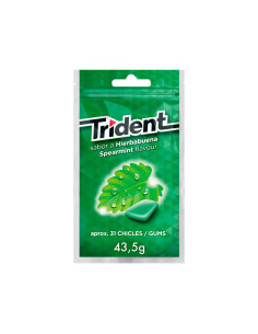 Chicle trident grageas sabor hierbabuena sin azucar bolsa de 43,5 gr