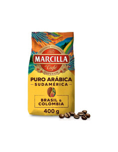 Cafe en grano marcilla superior puro arabica sudamerica brasil&colombia paquete de 400 gr