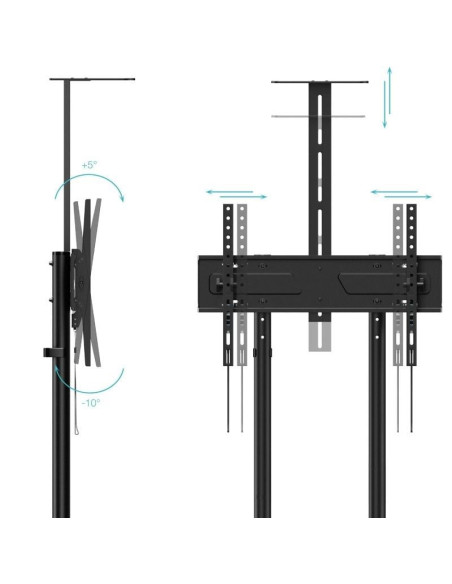 Soporte de Suelo Inclinable con Ruedas TooQ NEFERTITI FS1151M-B para TV de 37-70"/ hasta 70kg