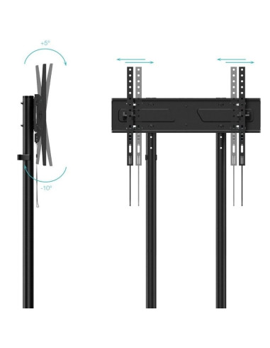 Soporte de Suelo Inclinable con Ruedas TooQ KEFRÉN FS1150M-B para TV de 37-70"/ hasta 70kg