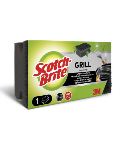 Scotch-Brite Estropajo para Parrillas - Proteccion para los Dedos - Color Negro