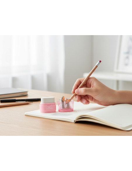 Goma de borrar liderpapel rectangular con sacapuntas colores surtidos