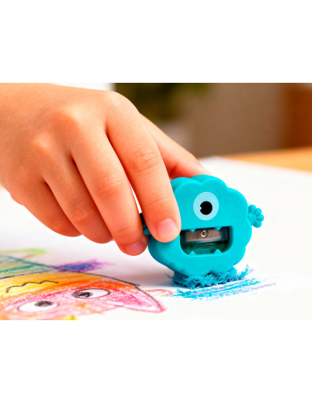 Goma de borrar imaginovo erase it monstruo con sacapuntas colores surtidos