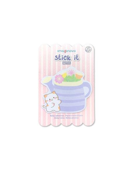 Bloc notas adhesivas imaginovo meow 20 hojas florero 70x70 mm