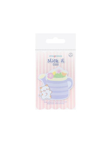 Bloc notas adhesivas imaginovo meow 20 hojas florero 70x70 mm