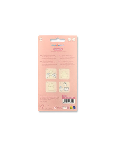 Bloc notas adhesivas imaginovo letter con mensaje trasero conejito rosa 20 hojas 85x164 mm