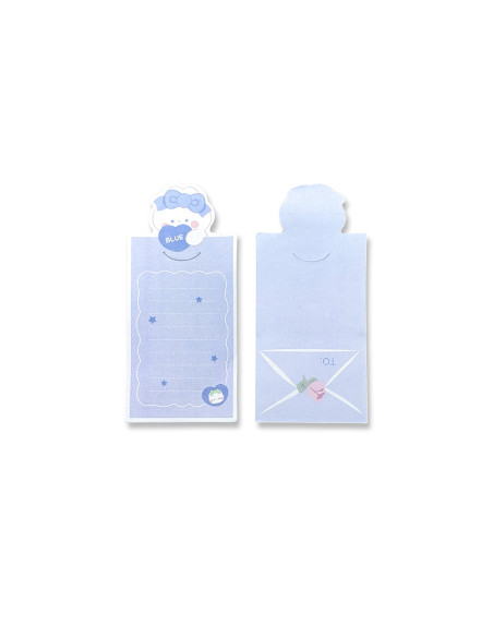 Bloc notas adhesivas imaginovo letter con mensaje trasero conejito azul 20 hojas 85x164 mm