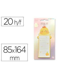 Bloc notas adhesivas imaginovo letter con mensaje trasero pollito 20 hojas 85x164 mm