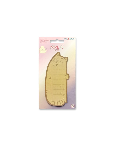 Bloc notas adhesivas imaginovo letter con mensaje trasero gato 20 hojas 85x164 mm