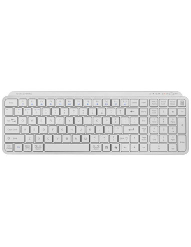 Teclado Compacto Inalámbrico por Bluetooth Mars Gaming MK-SILENKEYS/ Blanco