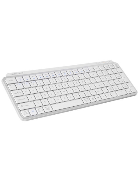 Teclado Compacto Inalámbrico por Bluetooth Mars Gaming MK-SILENKEYS/ Blanco