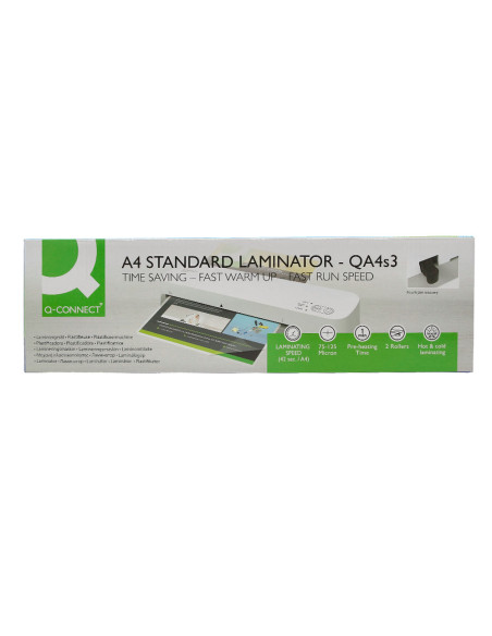 Plastificadora q-connect kf19093 din a3 estandar 2 rodillos hasta 125 mc
