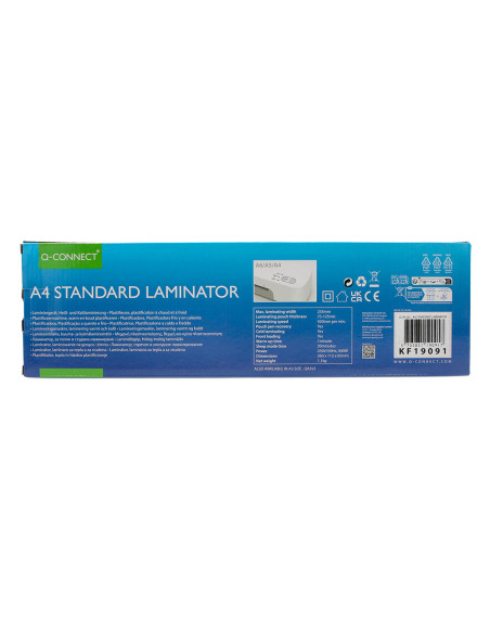 Plastificadora q-connect kf19093 din a3 estandar 2 rodillos hasta 125 mc