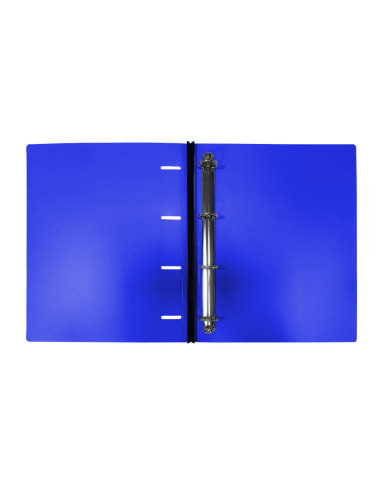 Carpeta liderpapel 4 anillas redondas 25 mm polipropileno din a4 ultra compacta con lomo extensible 4 cm azul