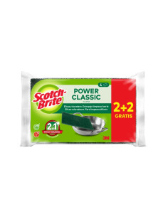 Scotch-Brite Classic Pack de 4 Estropajos de Cocina - Promocion 2 + 2 Gratis - Color Verde Oscuro