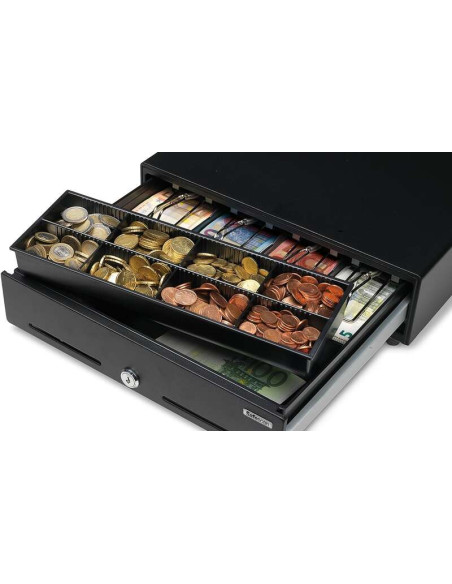 Safescan SD-3540 Cajon Portamonedas - 8 Compartimentos para Monedas - 4 Compartimentos para Billetes - hasta 1 Millon de Apertur