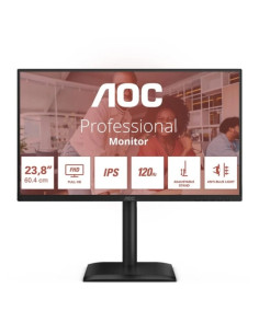 AOC Monitor 23.8" LED IPS FullHD 120Hz - Respuesta 4ms - Ajustable en Altura, Giratorio e Inclinable  - Altavoces 4W - USB, HDM