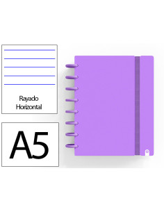 Cuaderno ingeniox foam a5 80h rayado horizontal violeta