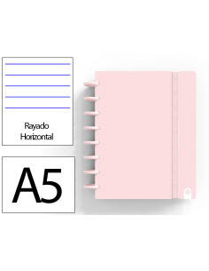 Cuaderno ingeniox foam a5 80h rayado horizontal rosa pastel