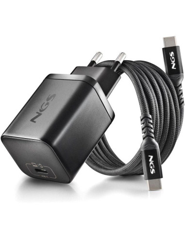 Cargador GaN de Portátil NGS BUD65W-H para HP/ 1xUSB Tipo-C/ 65W/ Automático/ 8 Conectores/ Voltaje 5-20V