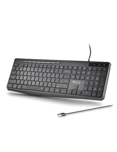 NGS Spectra Teclado USB Ultra Slim - USB-A - Silencioso - Indicadores LED - Color Negro