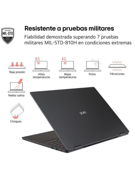 Portátil LG Gram 14Z90T-G.AD8BB Intel Core Ultra 7-255H/ 32GB/ 2TB SSD/ 14"/ Win11