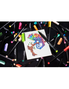 Rotulador faber castell black edition punta de pincel caja de 50 unidades colores surtidos