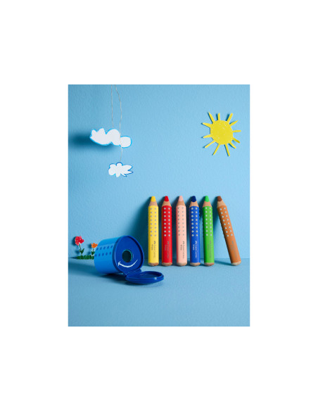 Lapices de colores faber castell grippy xxl caja de 6 unidades colores surtidos