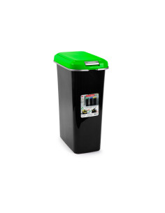 Contenedor para reciclaje plasticforte 25 l con tapa color verde parchis