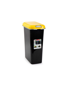 Contenedor para reciclaje plasticforte 25 l con tapa color amarillo parchis