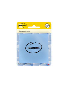 Bloc de notas adhesivas quita y pon post-it 73x73 mm 36 hojas transparente azul lavado vaquero