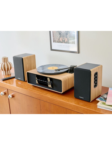 Thomson Sistema de Altavoces de Estanteria - Potencia Musical 150W - Bluetooth - Entrada Optica, USB, RCA - Mando a Distancia -