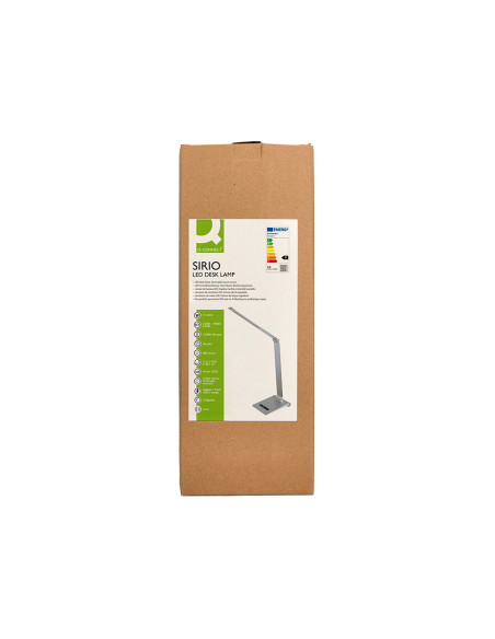 Lampara de escritorio q-connect sirio led 13w 800 lmtactil 3 niveles de color brillo regulable color plata