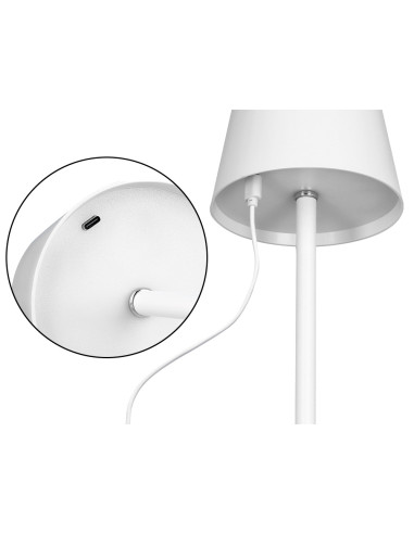Lampara de escritorio q-connect nova led 2w 200 lm metalica tactil recargable usb-c color blanco