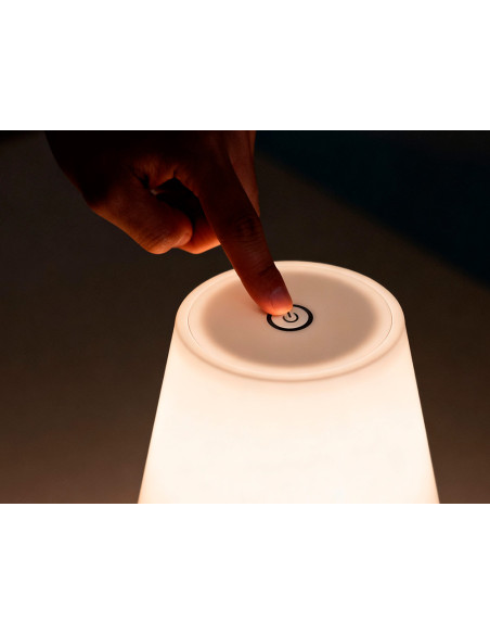 Lampara de escritorio q-connect nova led 2w 200 lm metalica tactil recargable usb-c color blanco