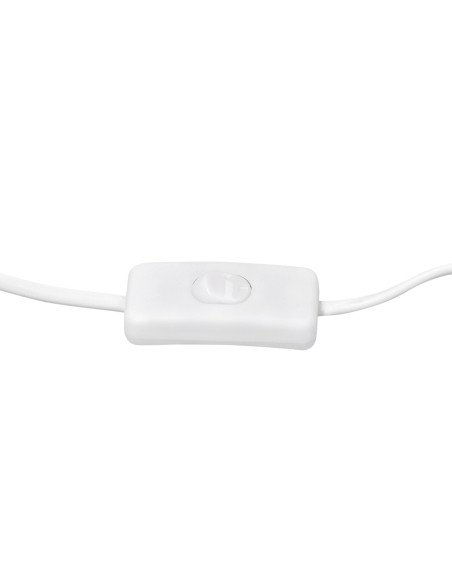 Lampara de escritorio q-connect orion metalica con detalles de madera brazo flexible color rosa